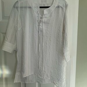Chinese Laundry White Lace-Up Blouse